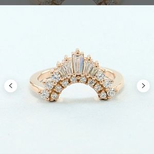 Curved Engagement /Wedding Ring Curved with the box rose gold